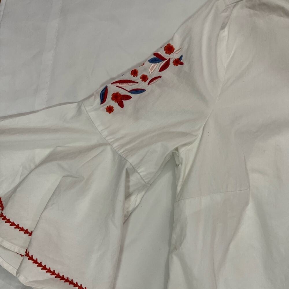 Mud Pie Michelle Embroidered Floral Scalloped 3/4 Sleeve Summer Dress Size L - Picture 3 of 9